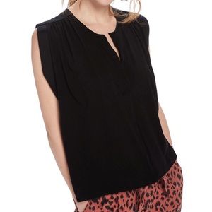 Scotch and Soda boxy fit sleeveless pleated top black colour